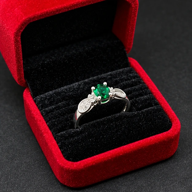 Anel de formatura em prata 950 com pedra verde, no estojo original da marca.